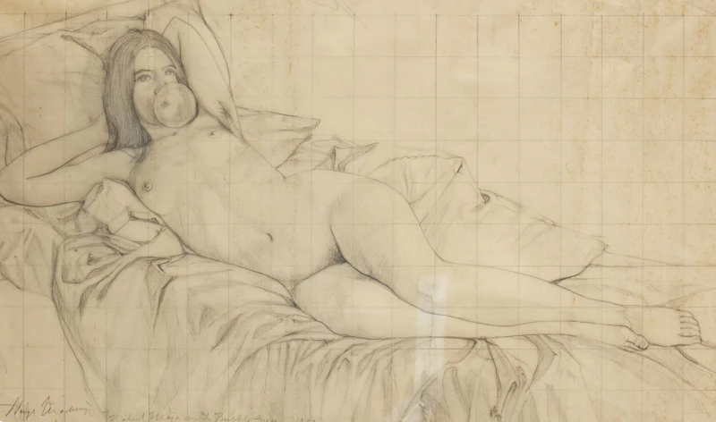 Study for "Naked Maja with Bubble Gum" by Hugh Seaforth Mackenzie