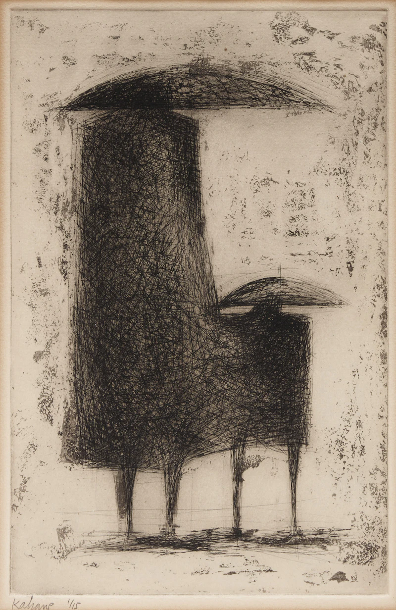Anne Kahane, Two Figures, etching