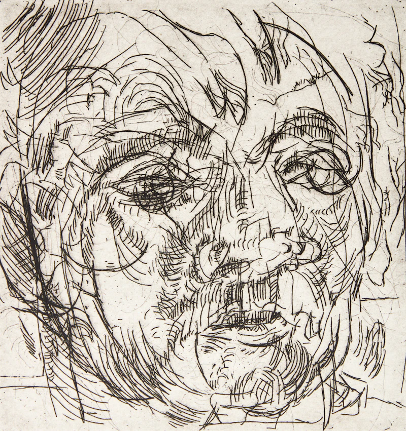 Barbara Ann Kipling, Untitled (Leonhard), 1964, drypoint