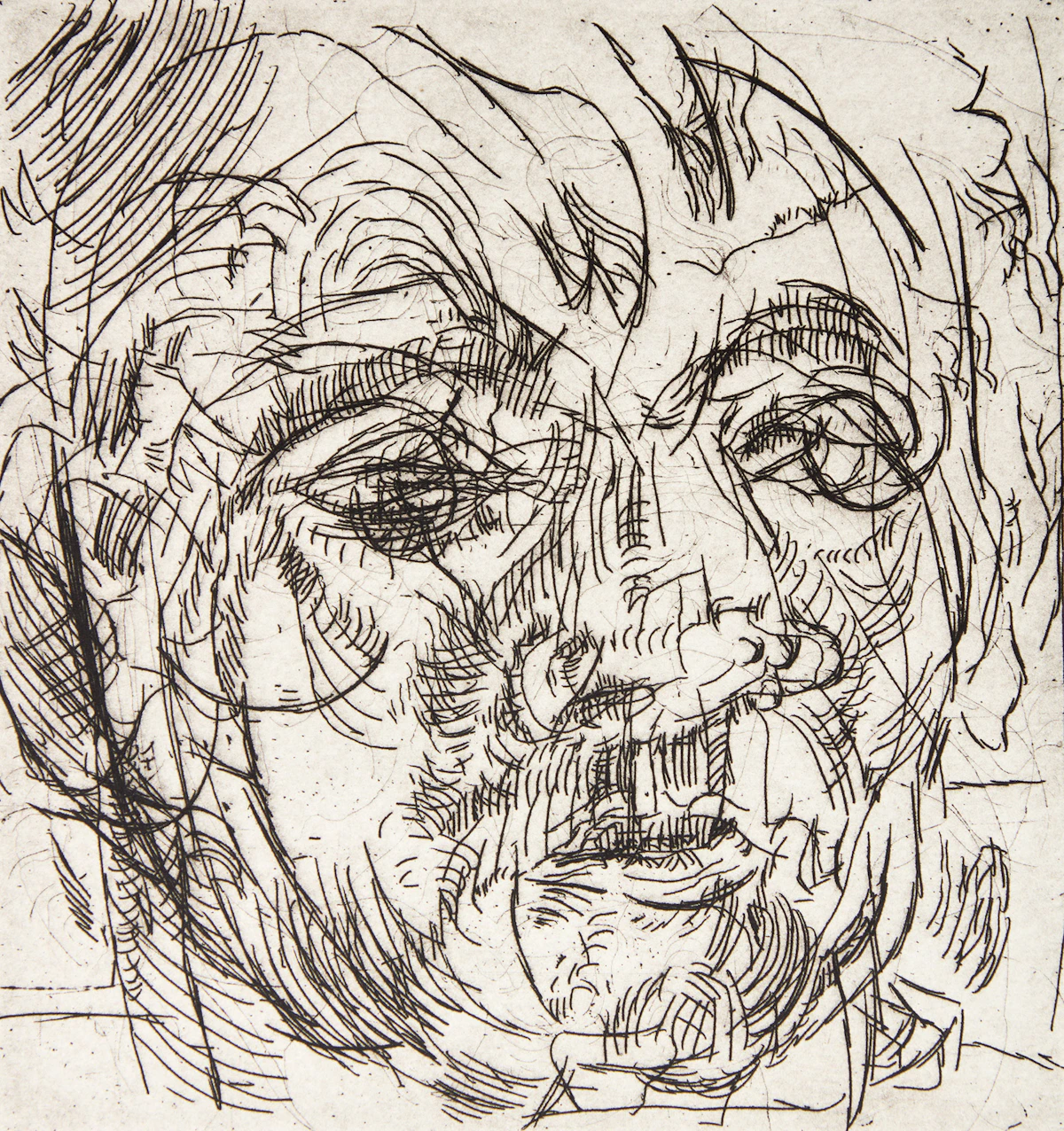 Barbara Ann Kipling, Untitled (Leonhard), 1964, drypoint
