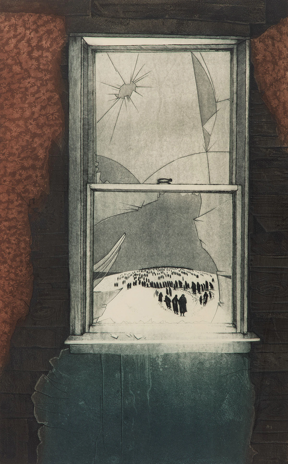 David Lloyd Blackwood, Gram Glover Dreams, colour etching and aquatint, 1969