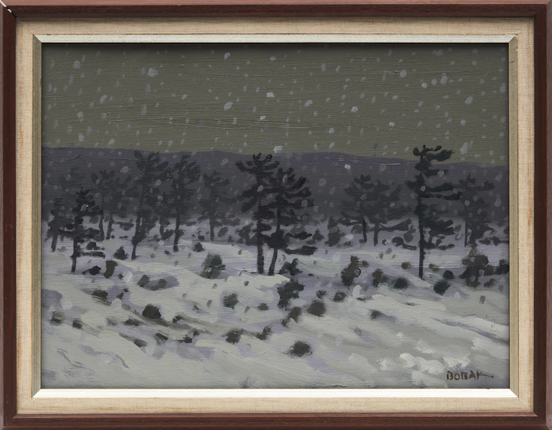 Bruno Joseph Bobak, Snow Falling on Tamaracks, oil on canvas - view 2