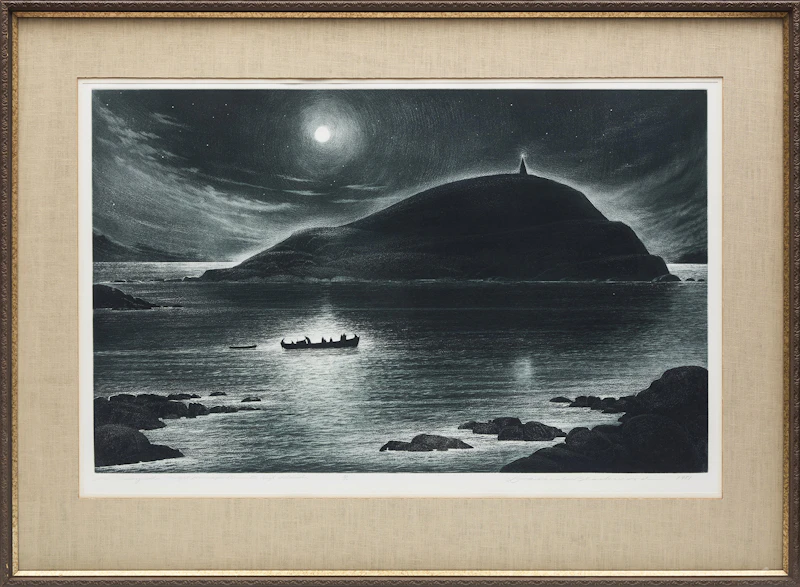 David Lloyd Blackwood, Wesleyville, Night Passage, Bennett's High Island, colour etching and aquatint, 1981 - view 2