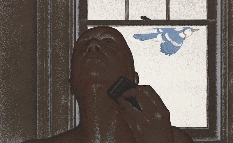 Artist and Blue Jay, 1993 by David Alexander Colville