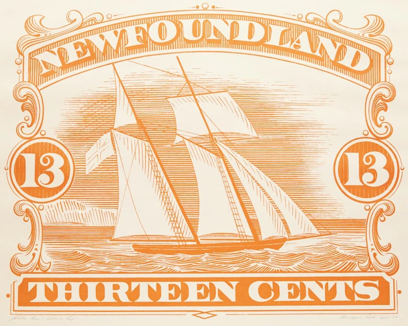 1887 Orange 13 Cent Stamp by Christopher Pratt