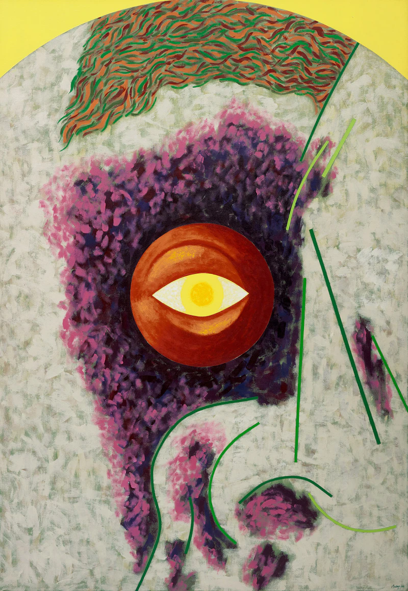 Claude Breeze, Man Painting #7, Mystic Eye, 1966, acrylic on canvas