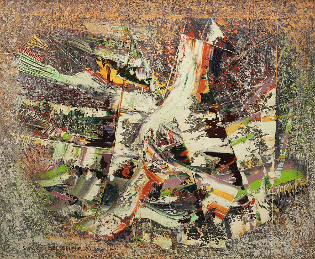 Léon Bellefleur, Épave à Honfleur, oil on canvas, 1970