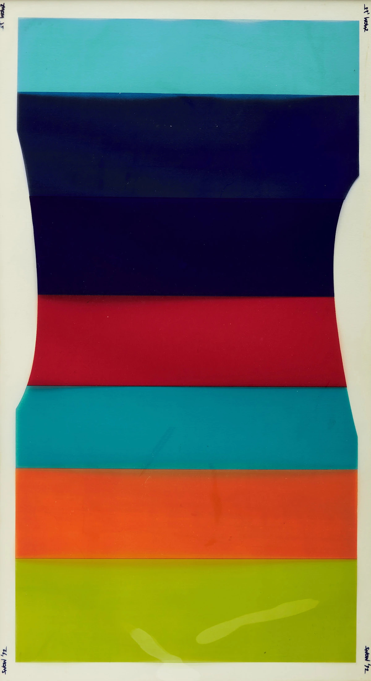 Michael James Aleck Snow, Psychedelic Celluloid Torso, multi-coloured celluloid, 1972