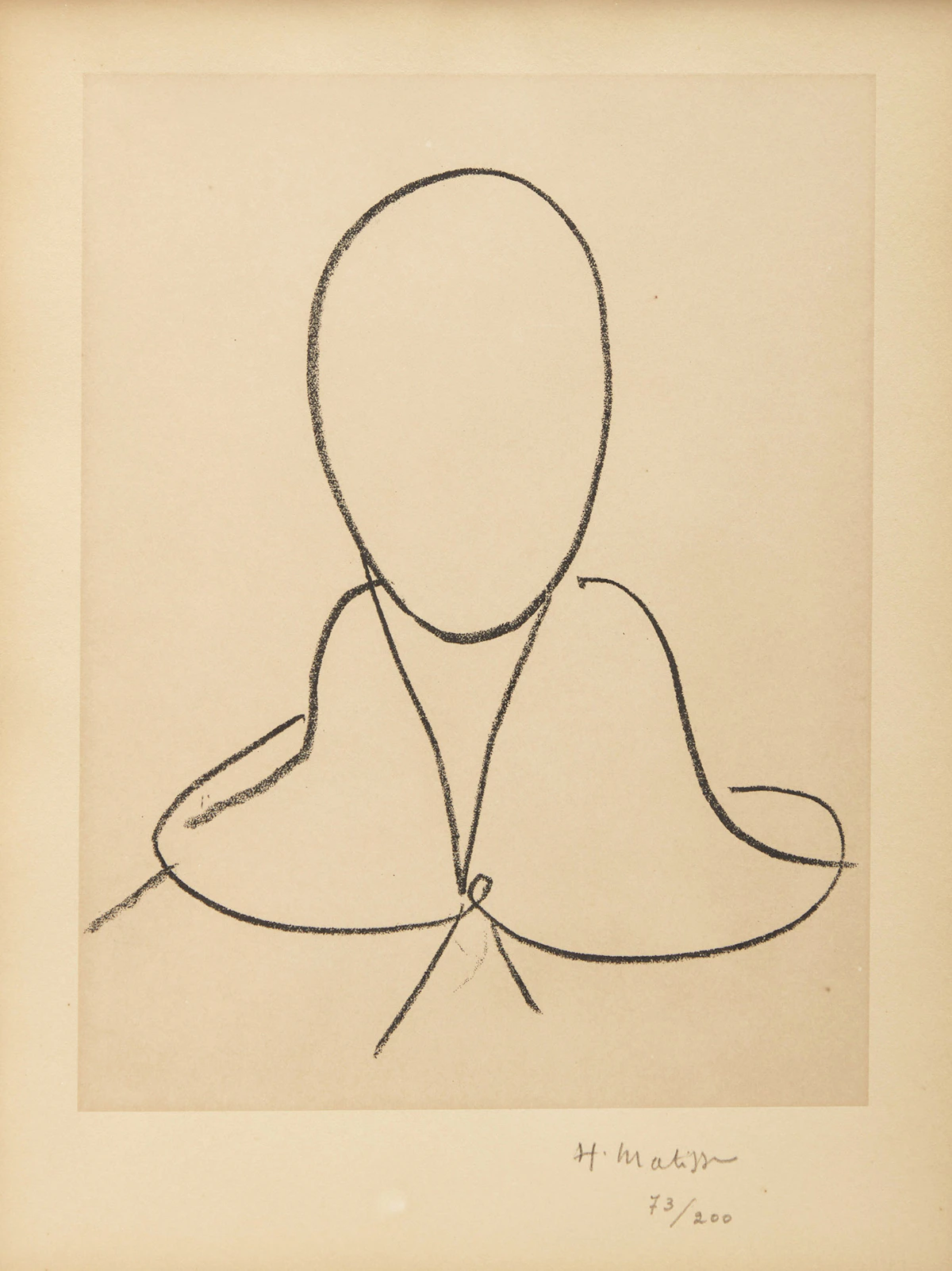 Henri Matisse, Étude pour Saint Dominique (Duthuit 658), lithograph on chine appliqué