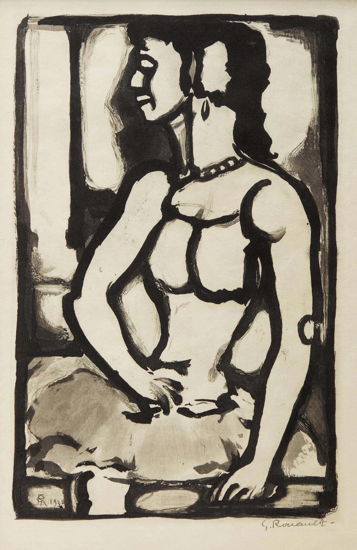 Georges Rouault, Two Works from the Portfolio Cirque de l'étoile filante, two aquatints, 1934
