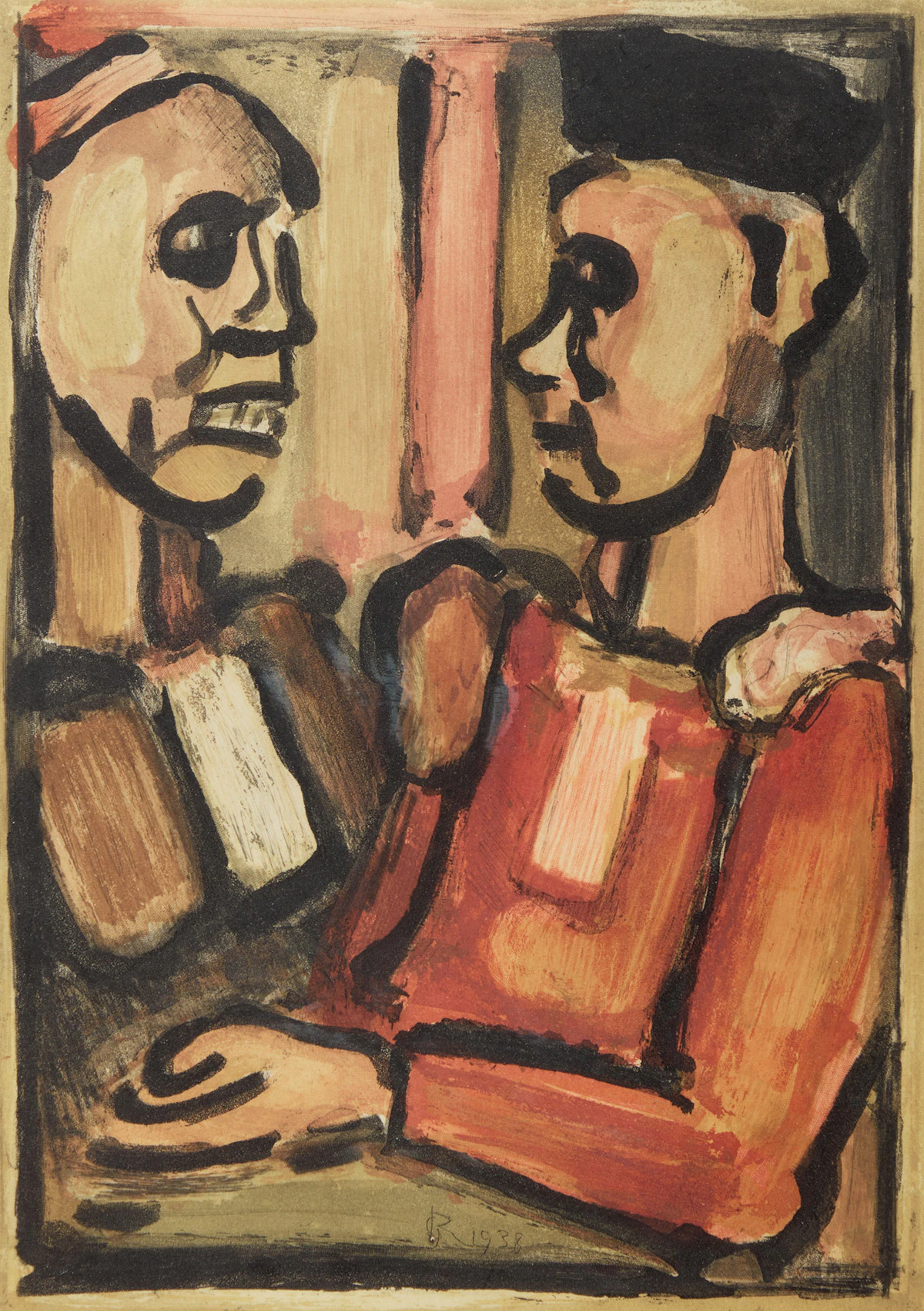 Georges Rouault, Juges (Chapon 279), colour aquatint, 1938