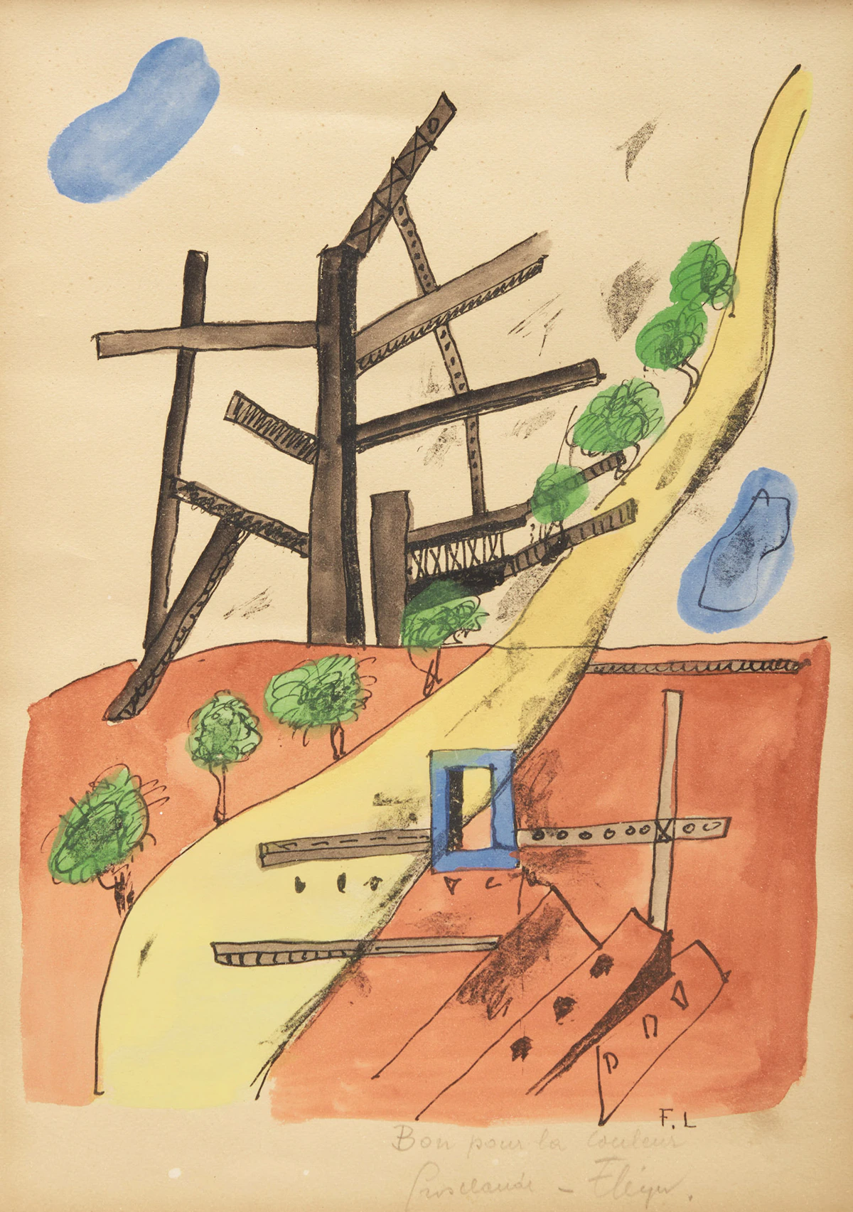 Fernand Léger, Métropolitan from Les Illuminations, lithograph with colour pochoir, 1949