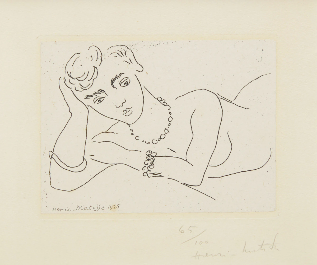 Henri Matisse, Frontispiece pour Dessins (cf Duthuit Livre 3), etching on paper laid on board, 1925