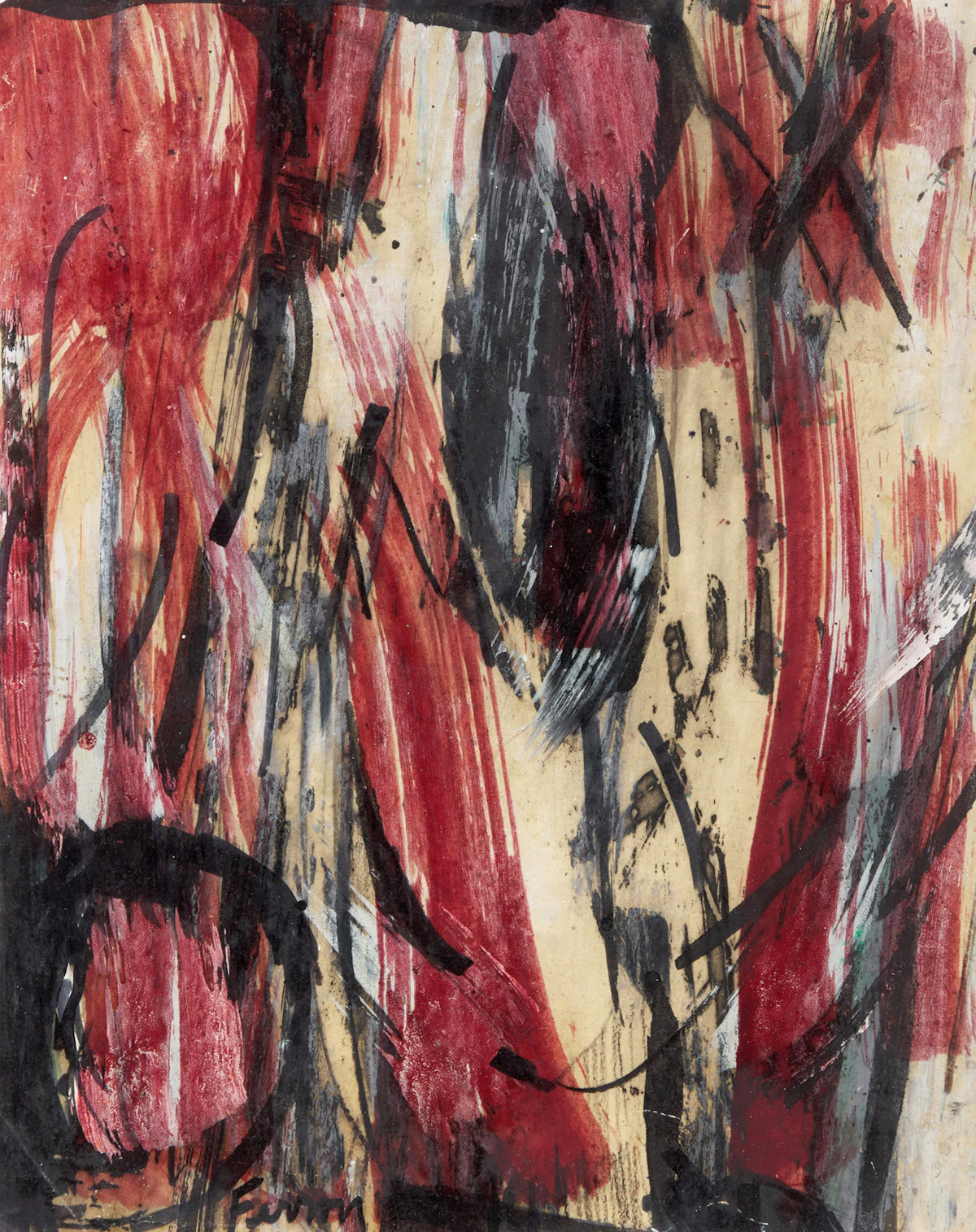 Marcelle Ferron, Sans titre, mixed media on paper