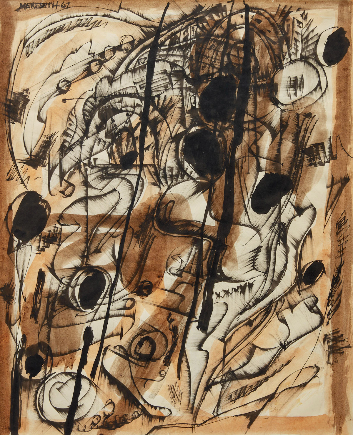John Meredith, Untitled, coloured inks