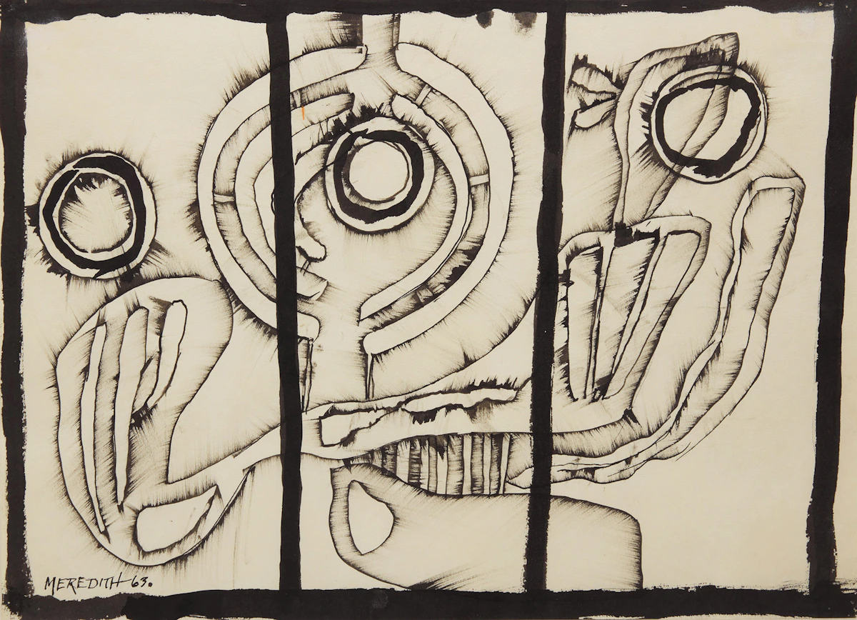 John Meredith, Untitled, pen and ink on paper, 1963