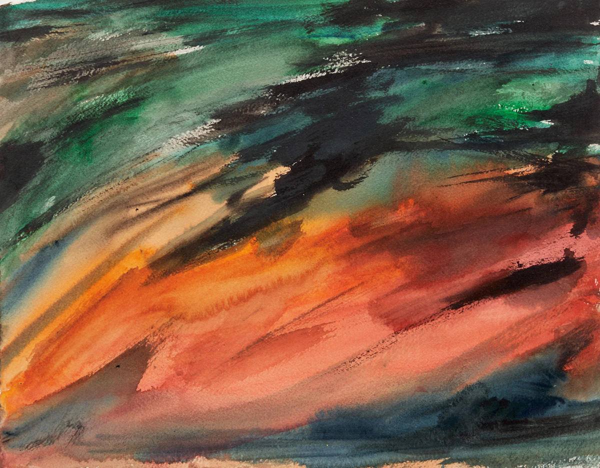 Rita Letendre, Abstraction, watercolour on paper