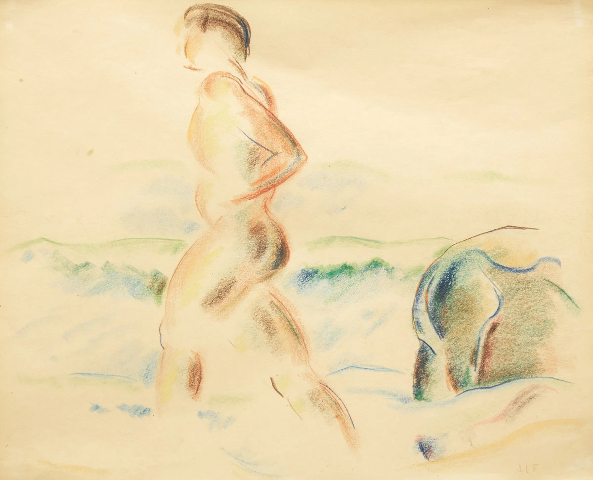 Lionel LeMoine FitzGerald, Running Figure, watercolour