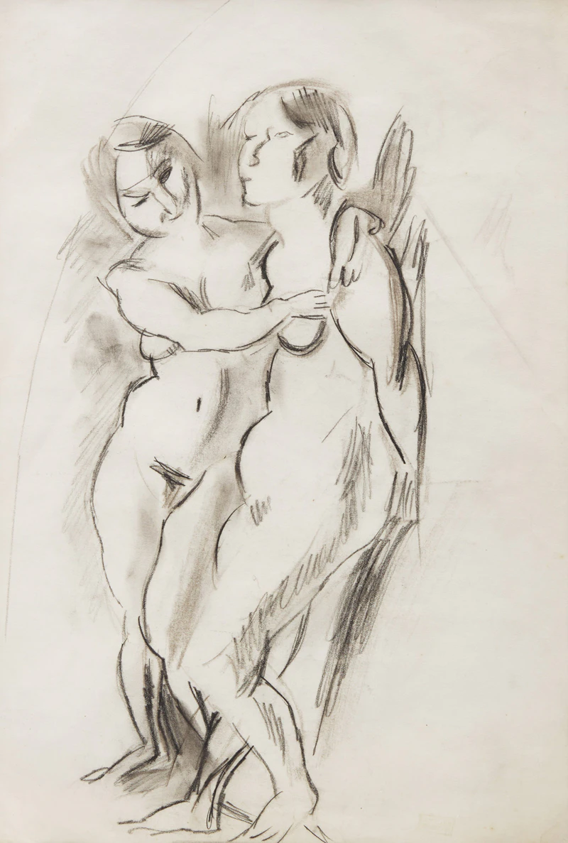 Deux nus debout by Jules Pascin