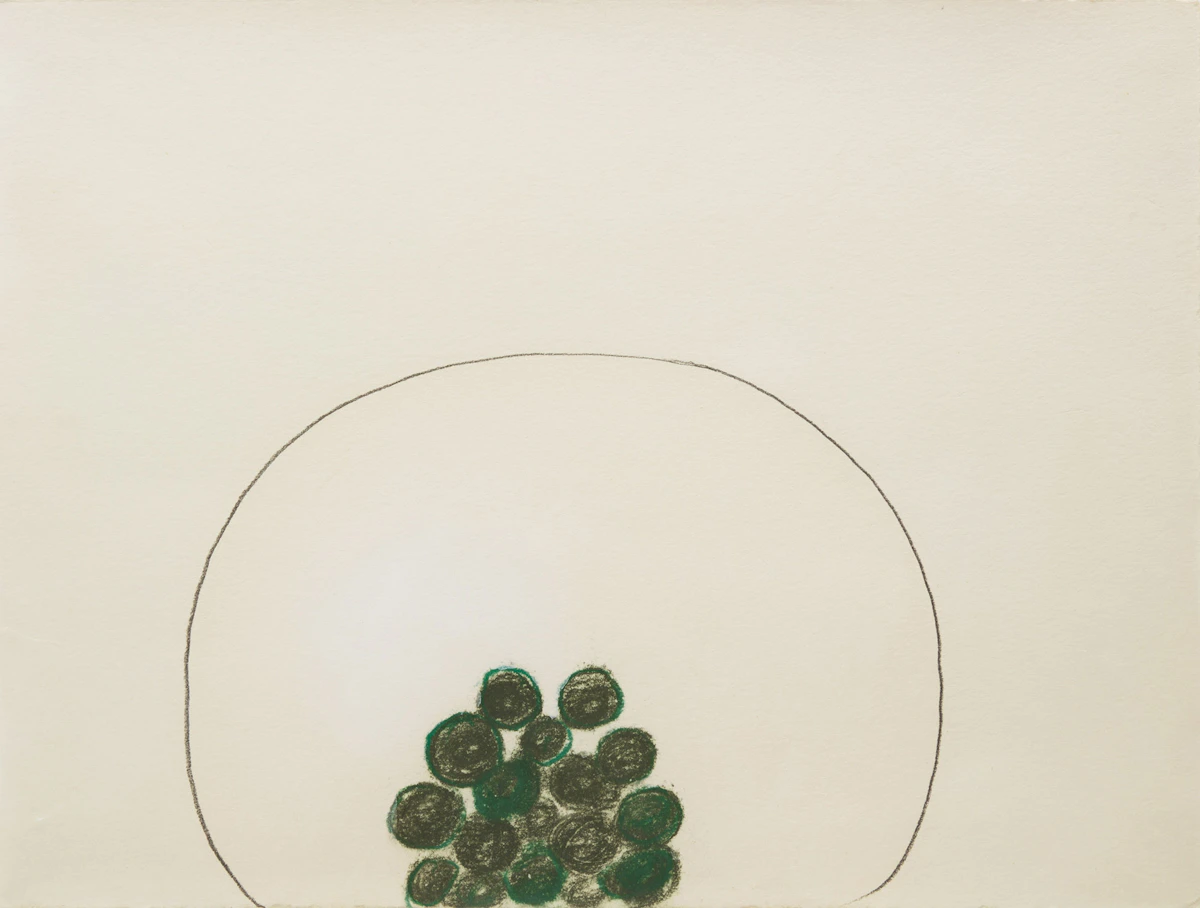 William Scott, Grapes, mixed media on paper, 1974