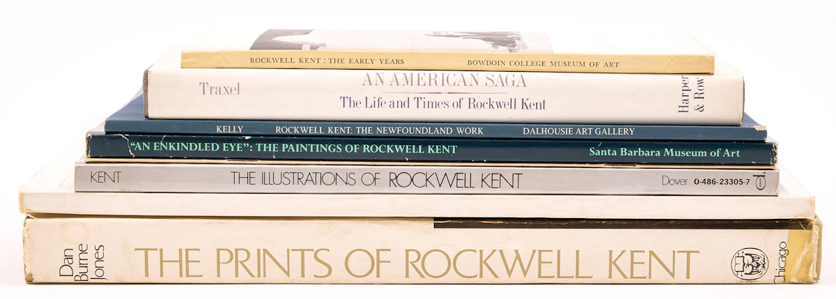 Books and Reference, A Selection of Eight Art Reference and Catalogues on Rockwell Kent, 8 books