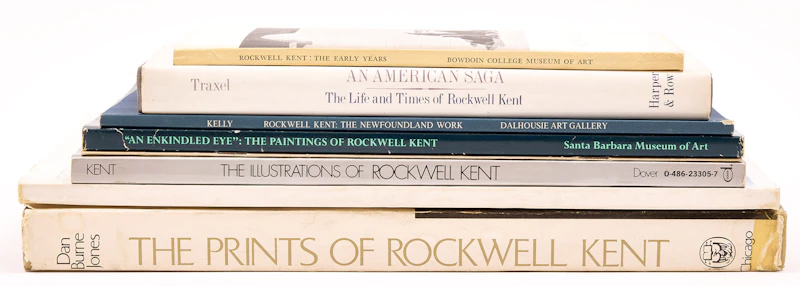 Books and Reference, A Selection of Eight Art Reference and Catalogues on Rockwell Kent, 8 books