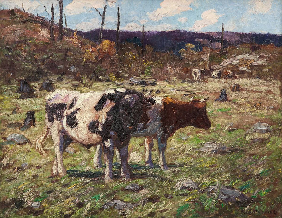 Herbert Sidney Palmer, A Muskoka Pasture, oil on board