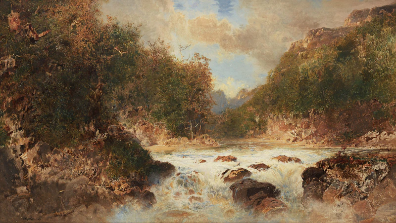 Rapids on a Northern River, 1876 by Otto Reinhold Jacobi