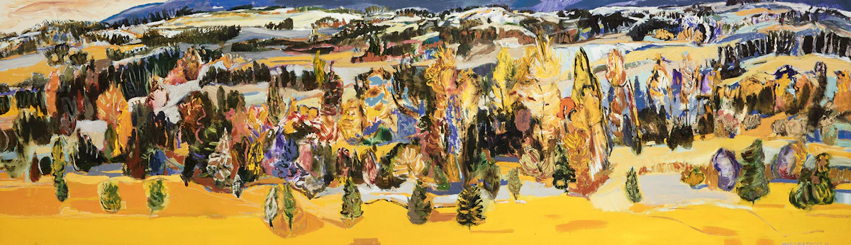 David T. Alexander, Yellow Coldstream, acrylic on canvas, 2006