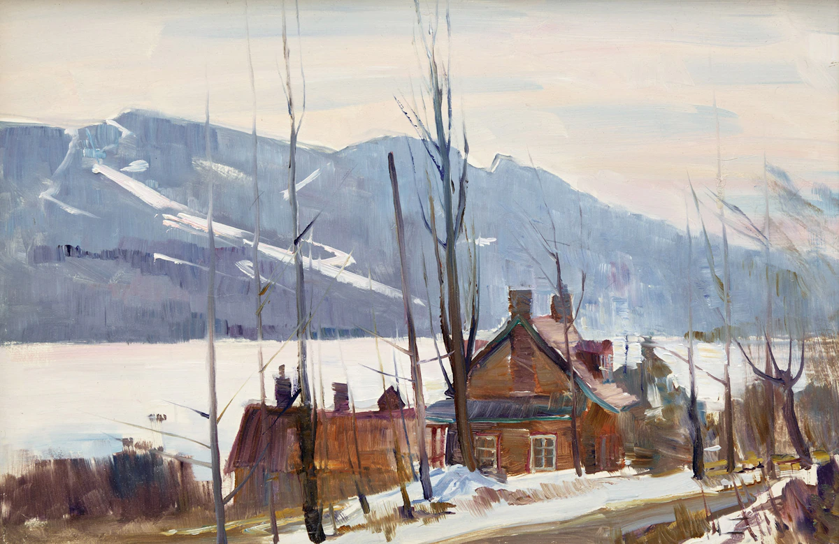 Bruce Le Dain, Along the Shores of Lac Tremblant, oil on board