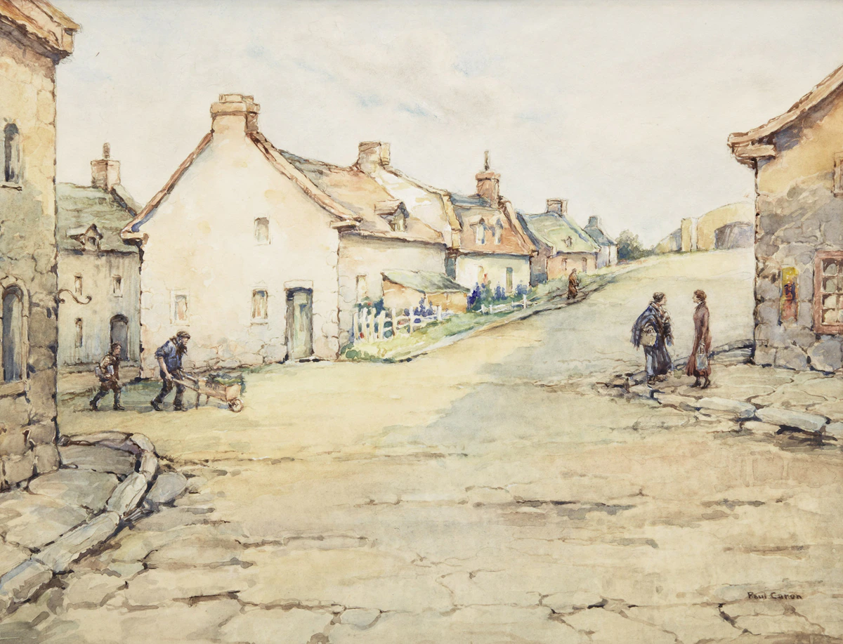 Paul Archibald Caron, Cote à Coton, Quebec, watercolour