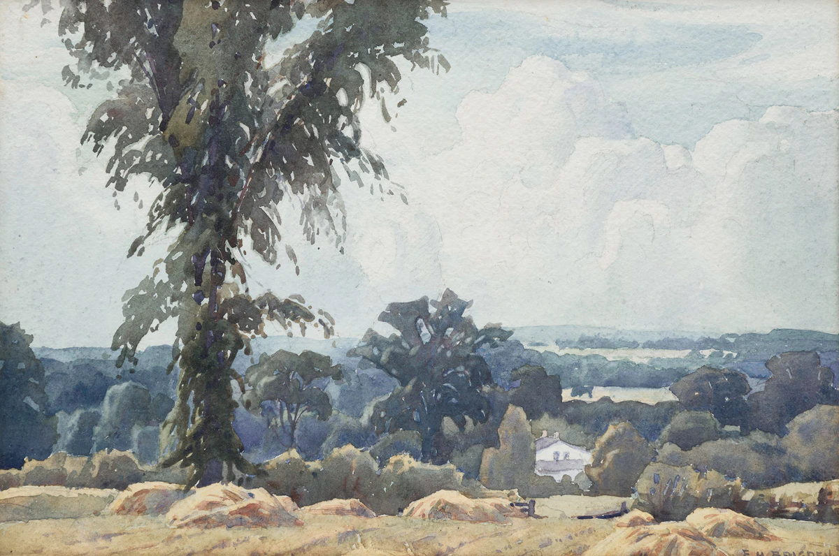 Frederick Henry Brigden, Midsummer at Newton Brook, watercolour
