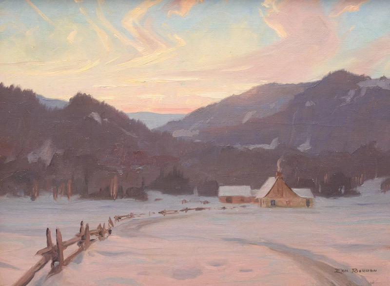 Winter Landscape with Homestead by Eric Riordon