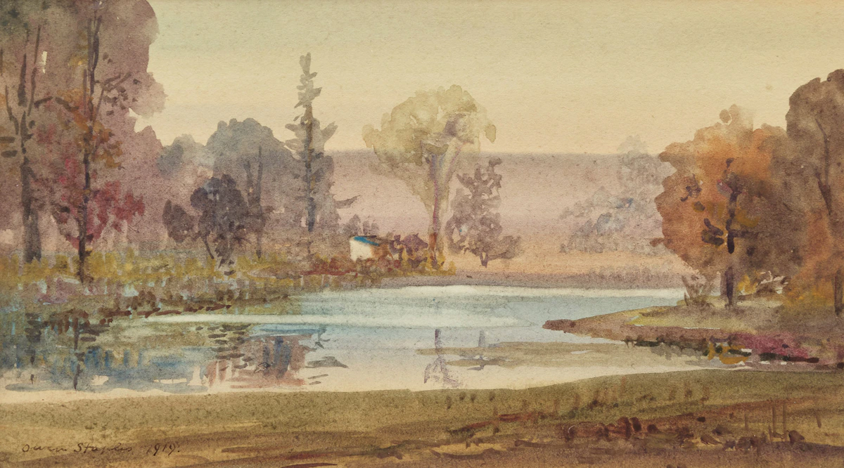 Owen Staples, Bend in the Don, watercolour, 1919