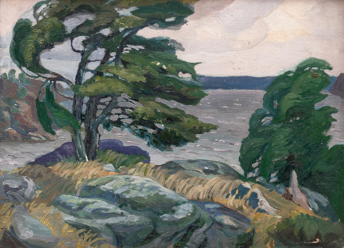 Frederick Alexander Fraser, Gull Lake, oil on canvas board, circa 1943