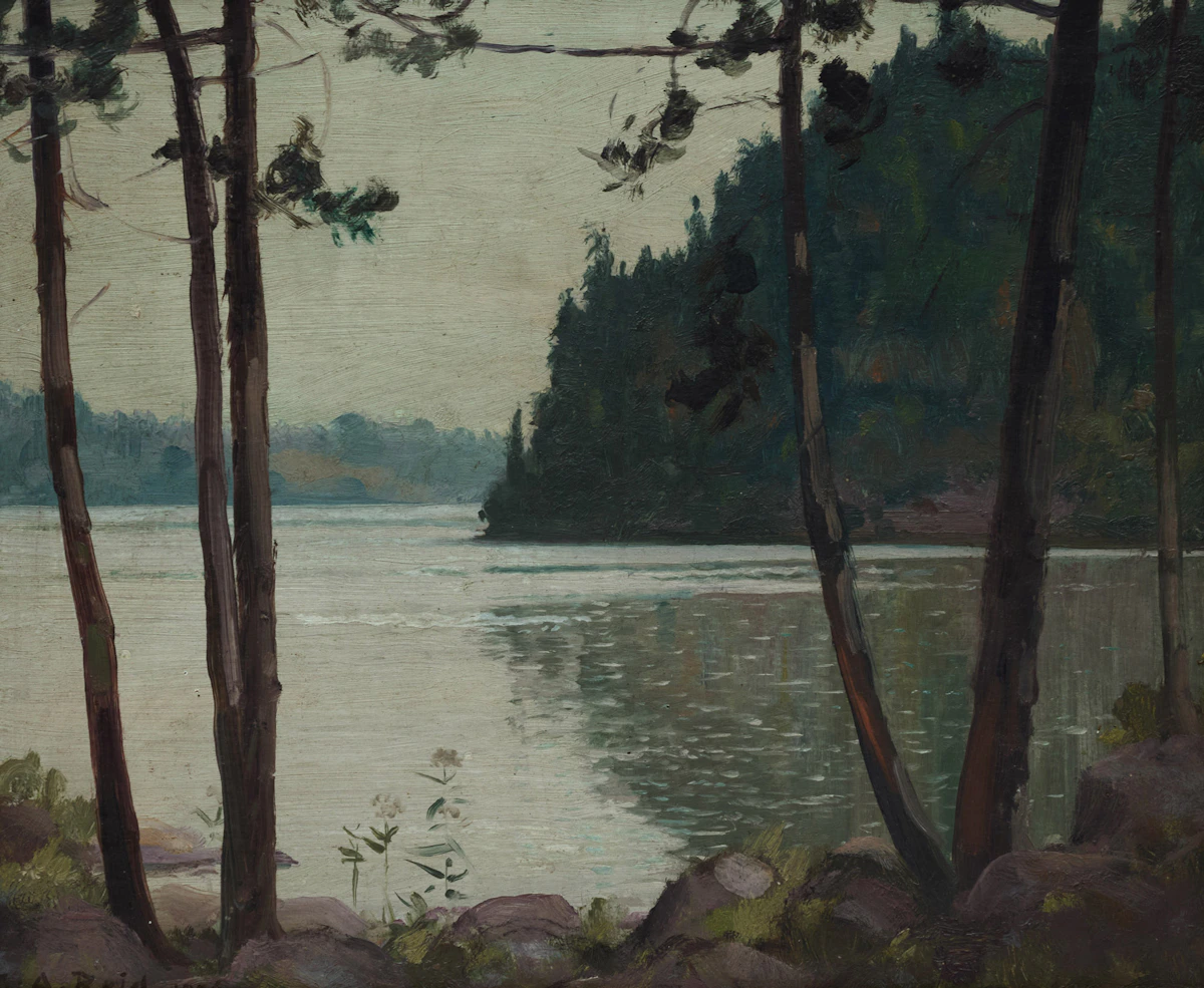 George Agnew Reid, Shoreline, 1926, oil on board