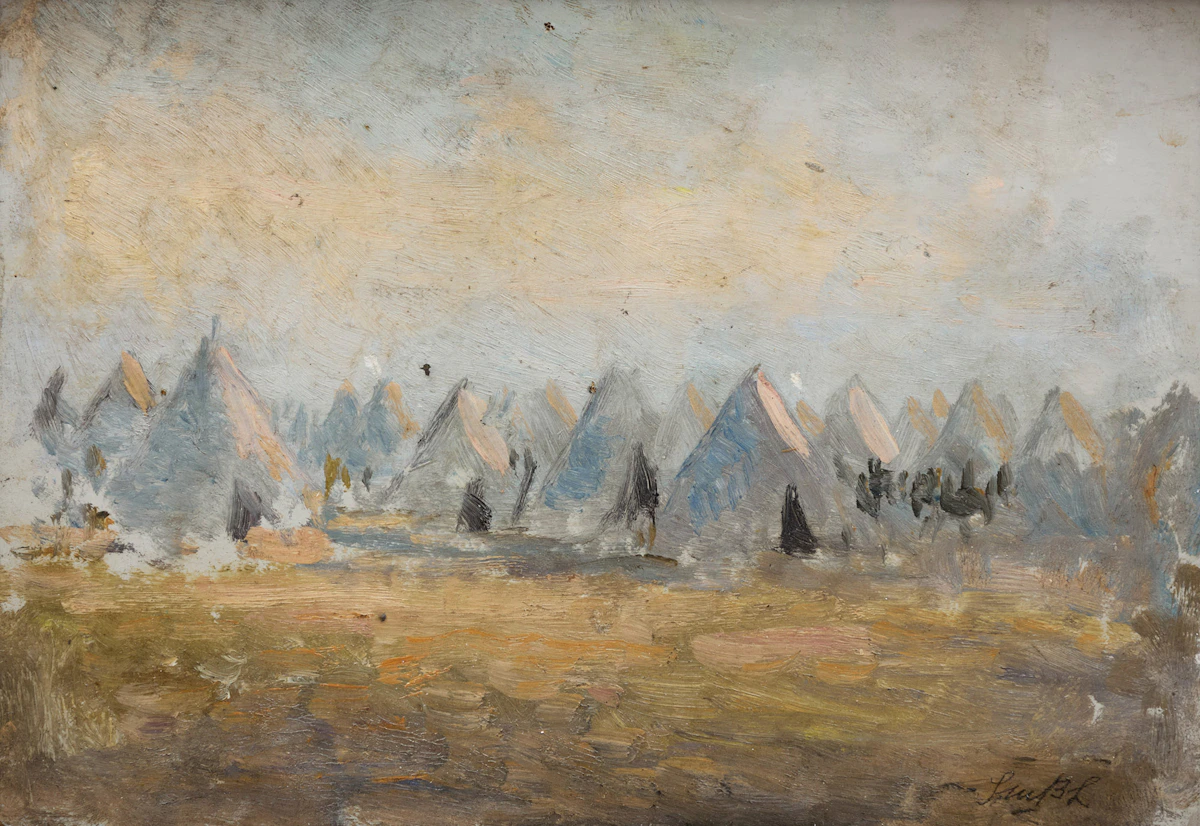 Frederic Marlett Bell-Smith, Camp Borden, oil on board