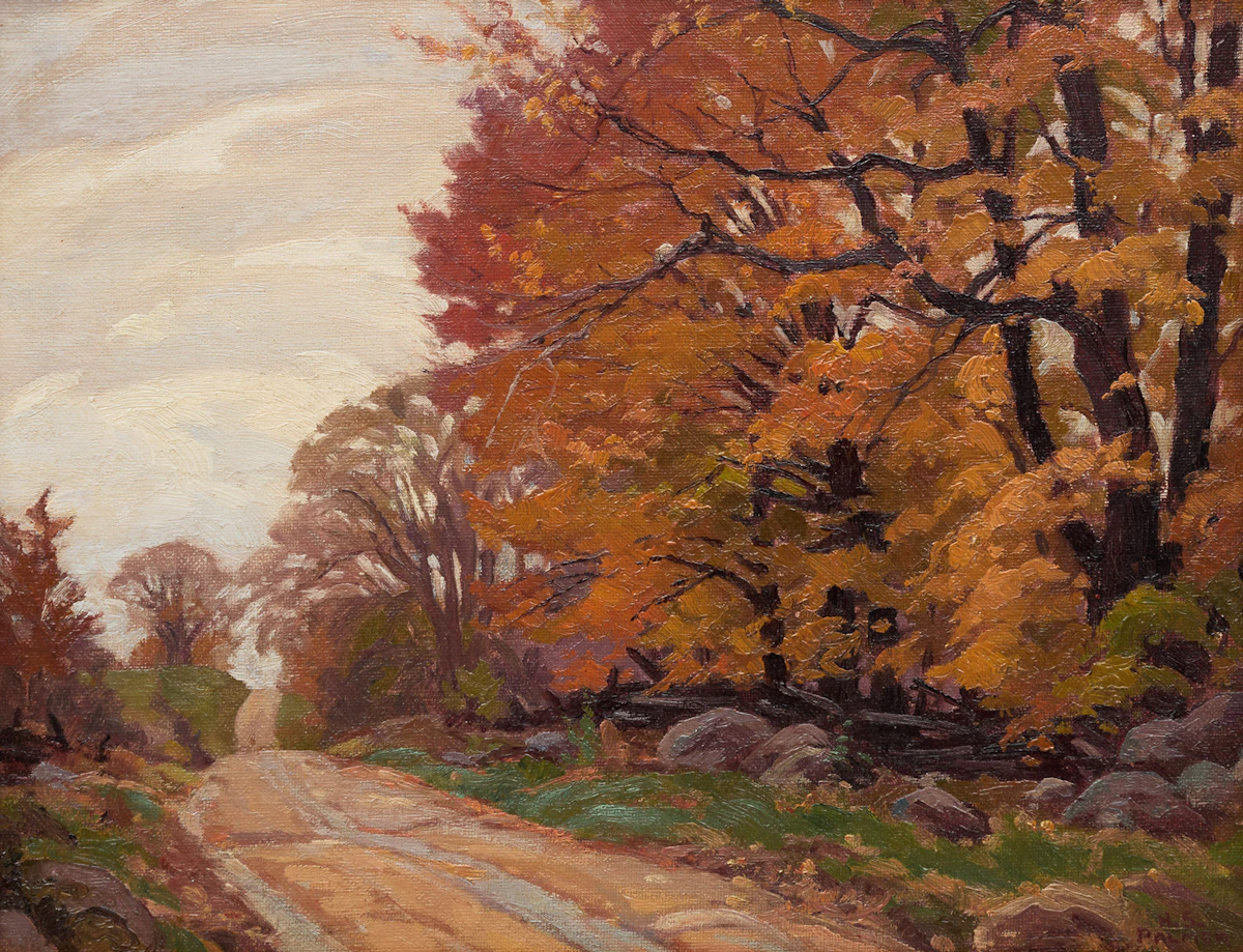 Herbert Sidney Palmer, Sketch for "Roadside Maples", oil on board