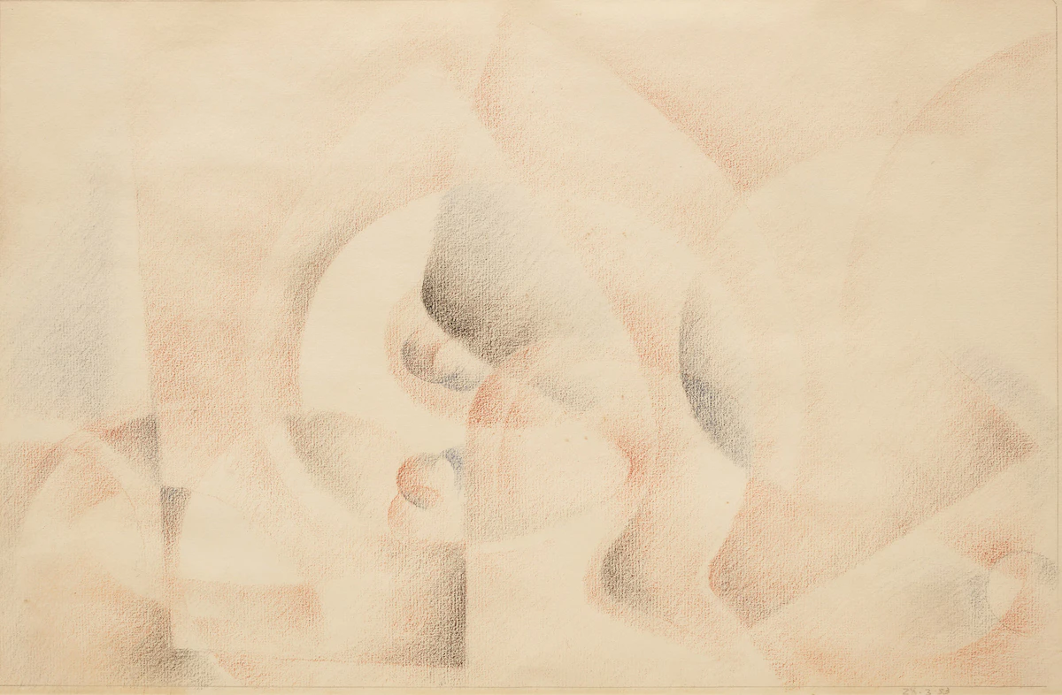 Lionel LeMoine FitzGerald, Abstract Composition, 1953, coloured chalk on paper