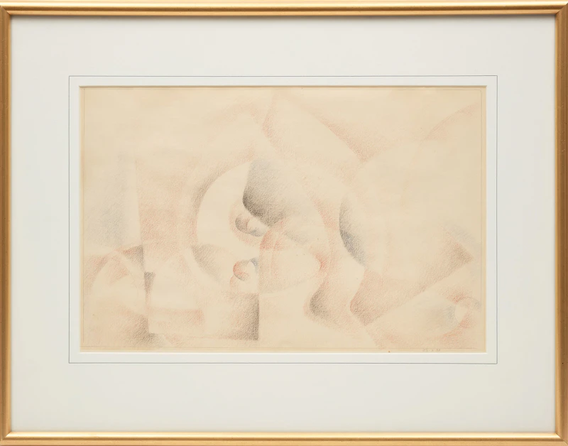 Lionel LeMoine FitzGerald, Abstract Composition, 1953, coloured chalk on paper - view 2