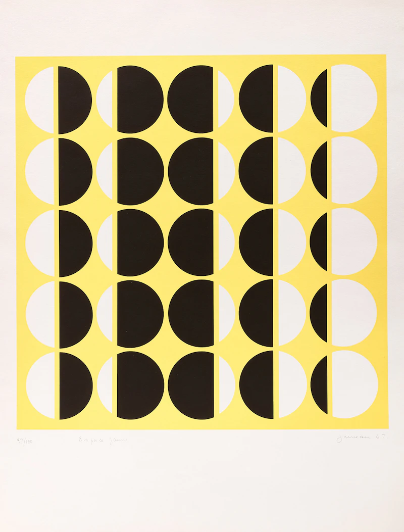 Denis Juneau, Espace Jaune, colour serigraph, 1967 - view 2