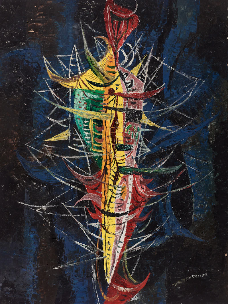 William John Bertram Newcombe, Untitled Abstraction, oil on board
