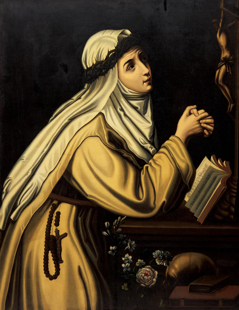 Attributed to Antoine Plamondon, Saint Catherine of Siena (after Christofano Allori, 1577-1621), oil on canvas - view 1