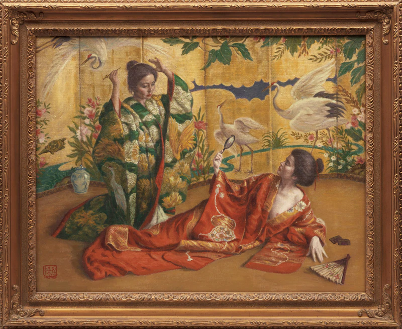 Gerald Lazare, Untitled (Two Female Figures at Rest), oil on canvas - view 2