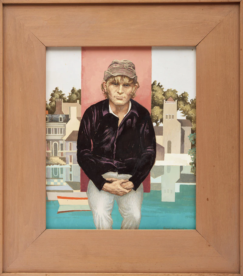 Grant Kenneth MacDonald, Harbour Master, casein on board, 1971 - view 2