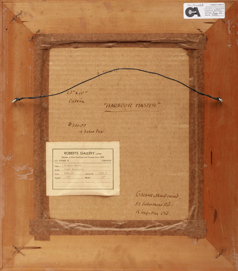 Grant Kenneth MacDonald, Harbour Master, casein on board, 1971 - view 3
