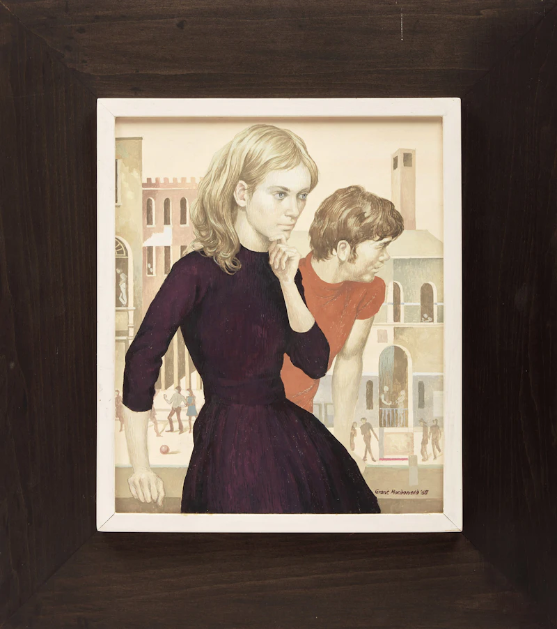 Grant Kenneth MacDonald, People in a Town, egg tempera on board, 1968 - view 2