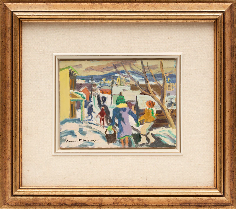 Henri Leopold Masson, On the Way to School, oil on board - view 2