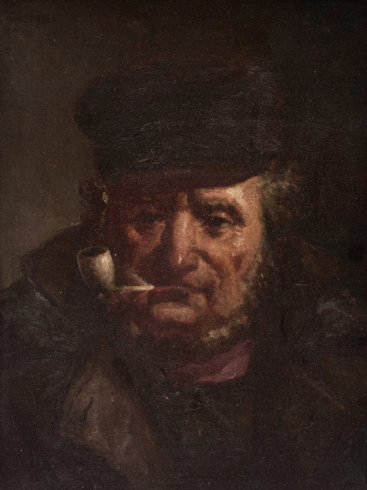 William Raphael, Portrait of a Sea Captain, oil on canvas mounted to board, 1906