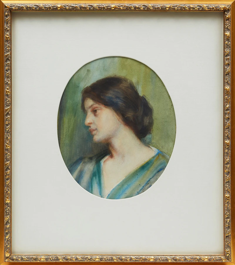 Laura Adeline Muntz Lyall, Portrait of a Young Woman, 1901, watercolour - view 2